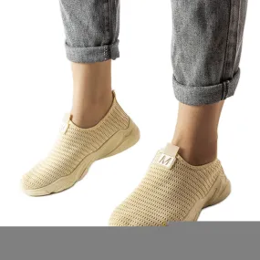 Beige slip-on sneakers from Azalee