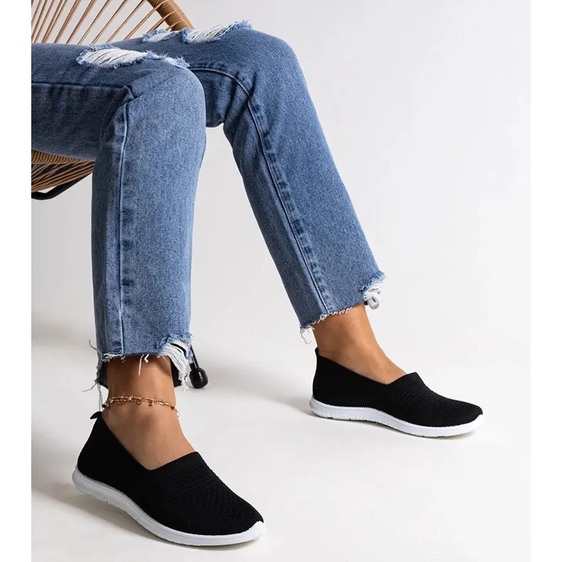 Black Shalha slip-on sneakers
