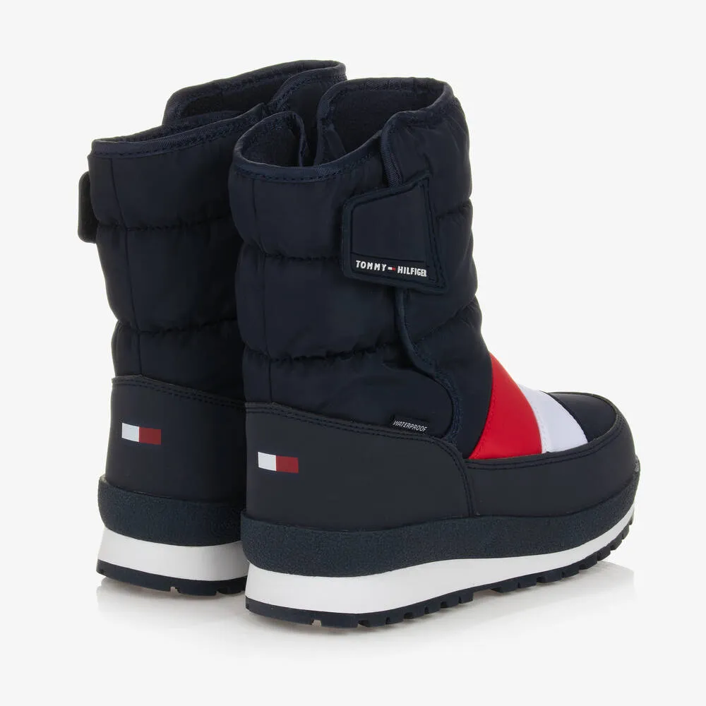 Boys Navy Blue & Red Snow Boots