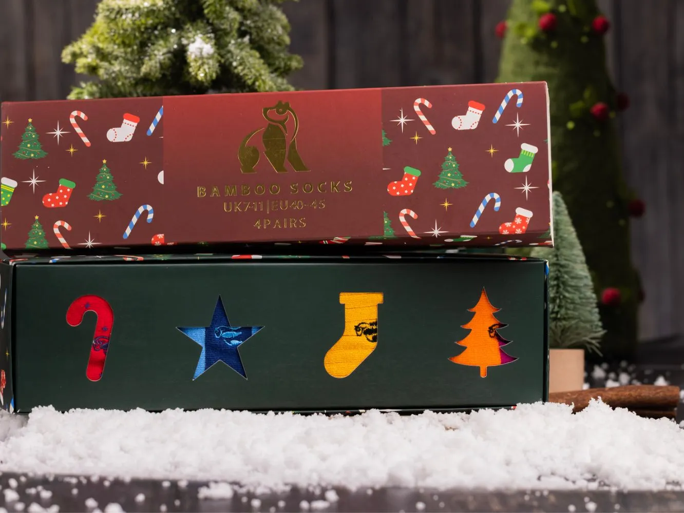 Christmas Drawer Box - 4 Pairs of Bamboo Socks (His)