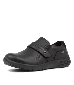 COLORADO Moobe Black Leather Slip Ons