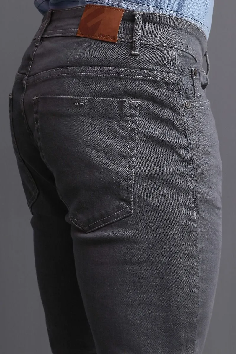 GREY RIBBED JEANS