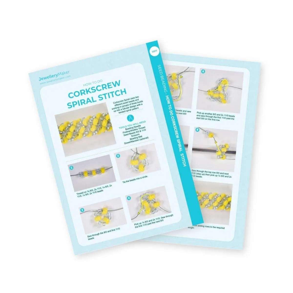Introduction to Seed Beading: How to do a Corkscrew Spiral Downloadable PDF