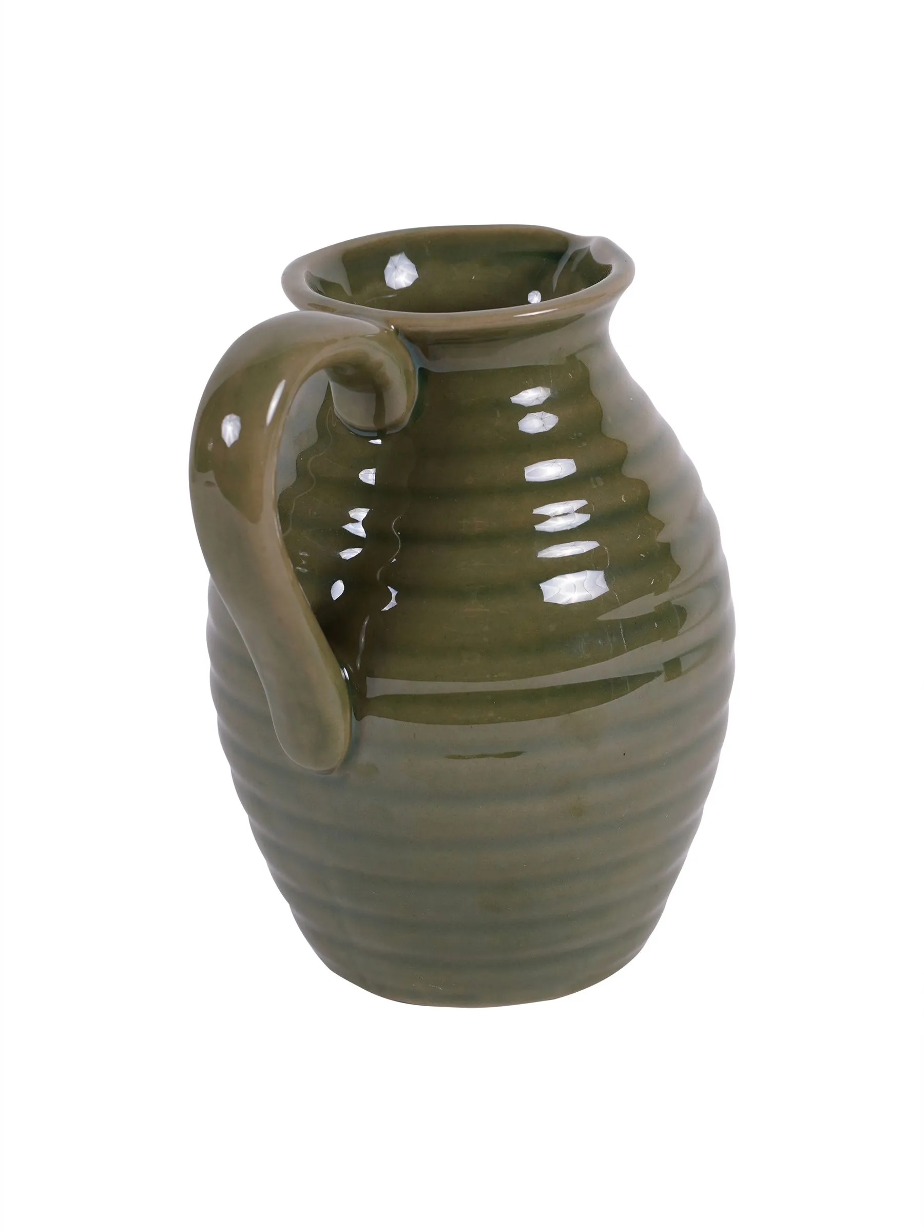 Laura Ashley Green Stoneware Handle Vase