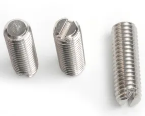M8 X 60 SLOTTED SET SCREW FLAT POINT DIN 551 / ISO 4766 A4 STAINLESS STEEL