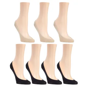 MEMOI MICRO LINER SOCKS 7 PAIR PACK BLACK/NUDE - WOMENS