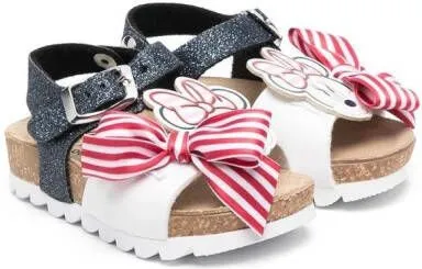 Monnalisa striped bow sandals White
