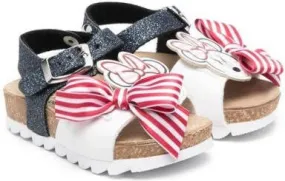 Monnalisa striped bow sandals White