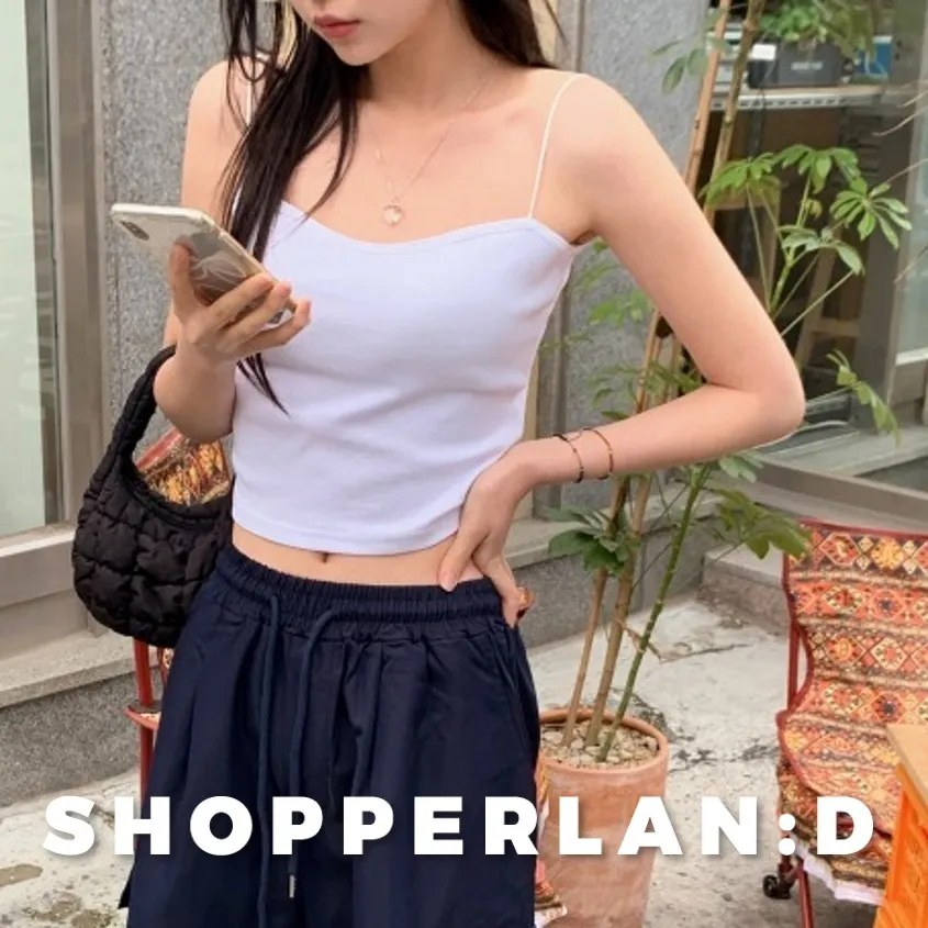 SHOPPERLAND  |Casual Style Street Style Plain Cotton Cropped Tops