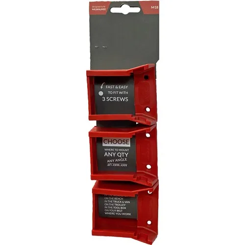 T33659 Metalmark Red Mounts for Milwaukee M18 Batteries, 6-Pack (Red)