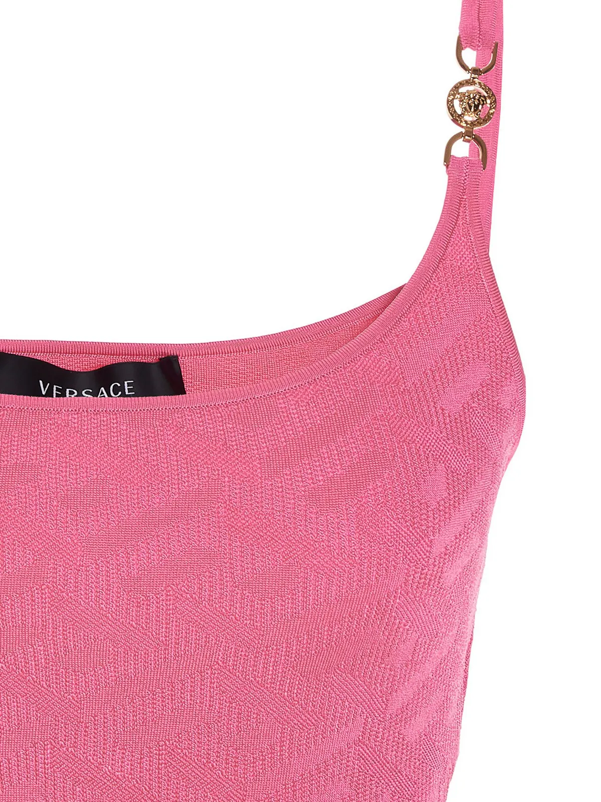 VERSACE  |Plain Logo Cropped Tops Tanks & Camisoles