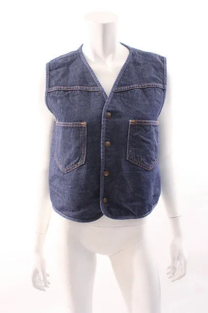 Vintage CARHARTT Denim Vest Blanket Lined