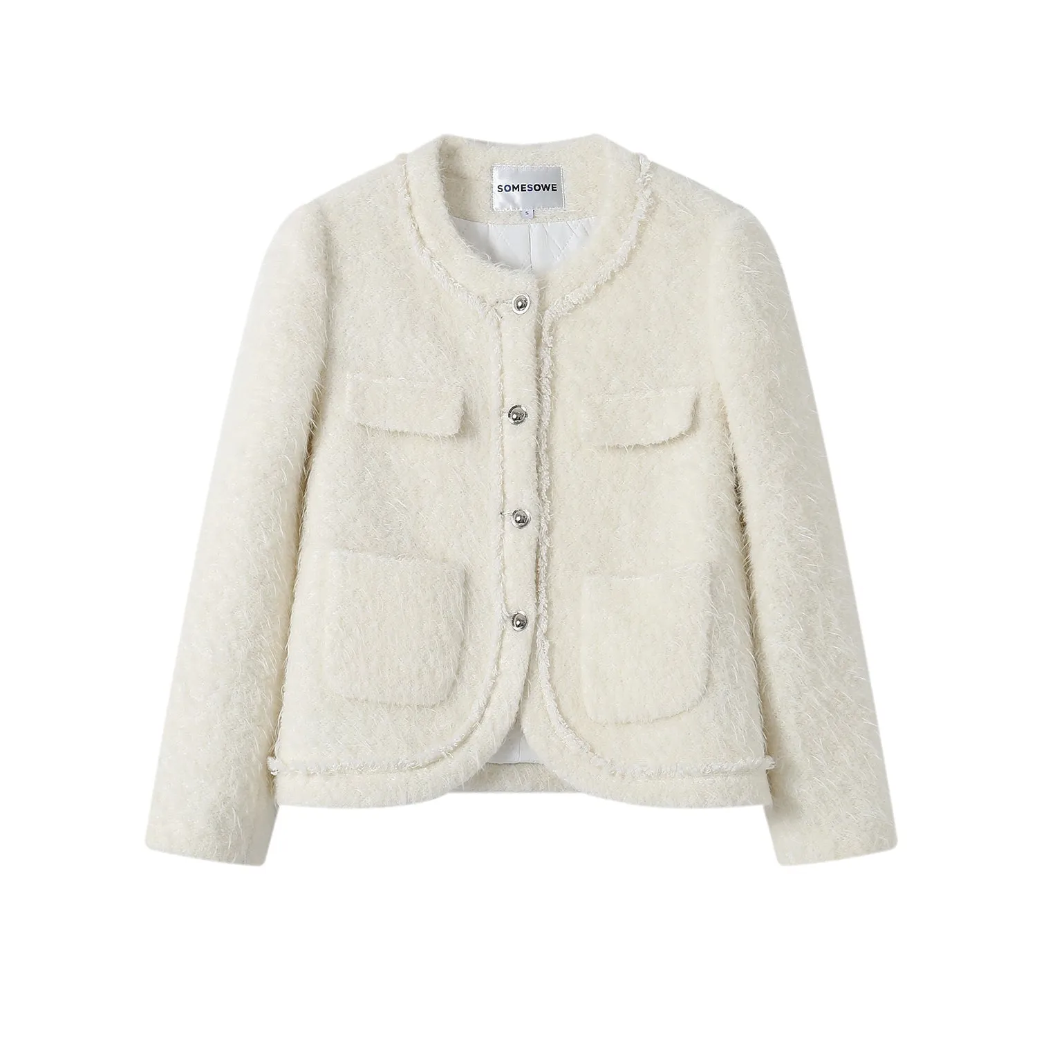 White Wool Coat-